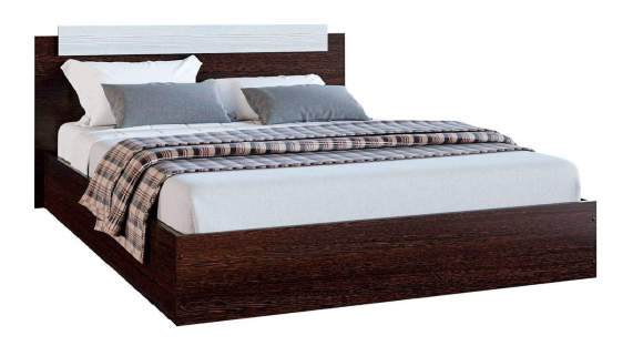 Кровать 160х200 ЭКО Эра (Венге / Лоредо) с настилом ДСП