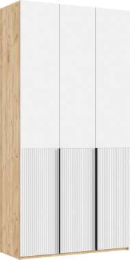 Марвэл Шкаф 3-х ств. (1200) с доп.ящиками (Браш Вайт, Дуб Крафт) Марвэл Шкаф 3-х ств. (1200) с доп.ящиками (Браш Вайт, Дуб Крафт)