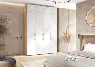 Шкаф Ирис с антресолью (1800), Браш Вайт, Дуб Крафт Шкаф Ирис с антресолью (1800), Браш Вайт, Дуб Крафт