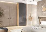 Шкаф Ирис с антресолью (900), Браш Графит, Дуб Крафт Шкаф Ирис с антресолью (900), Браш Графит, Дуб Крафт