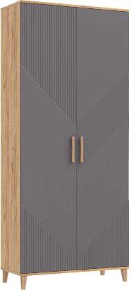 Ирис Прихожая Шкаф (Браш Графит, Дуб Крафт) Ирис Прихожая Шкаф (Браш Графит, Дуб Крафт)